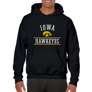 Mesh Arch Iowa Hawkeyes Heavy Blend Hoodie - Black