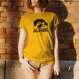 Primary Alumni Iowa Hawekyes Basic Cotton Short Sleeve T Shirt - Gold