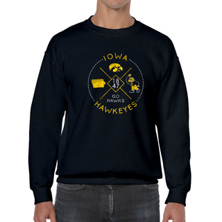 University of Iowa Hawkeyes Identity Stamp Heavy Blend Crewneck Sweatshirt - Black