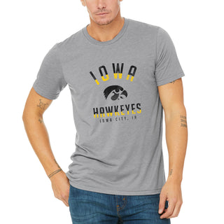 Division Arch Iowa Hawkeyes Canvas Triblend Short Sleeve T Shirt - Athletic Grey