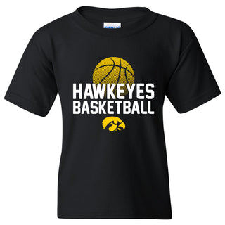 University of Iowa Basketball Flux Basic Cotton Youth Short Sleeve T Shirt - Black