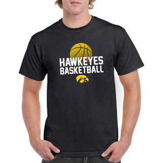 University of Iowa Hawkeyes Basketball Flux IBasic Cotton Short Sleeve T Shirt - Black