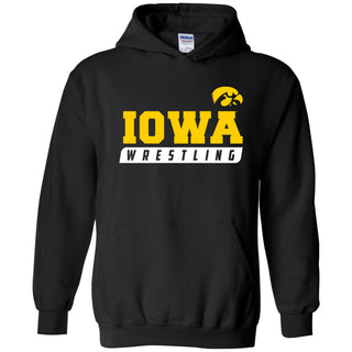 University of Iowa Hawkeyes Wrestling Slant Heavy Blend Hoodie - Black