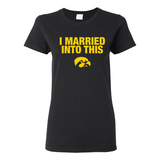 University of Iowa Hawkeyes I Married Into This Women's Short Sleeve T-Shirt - Black