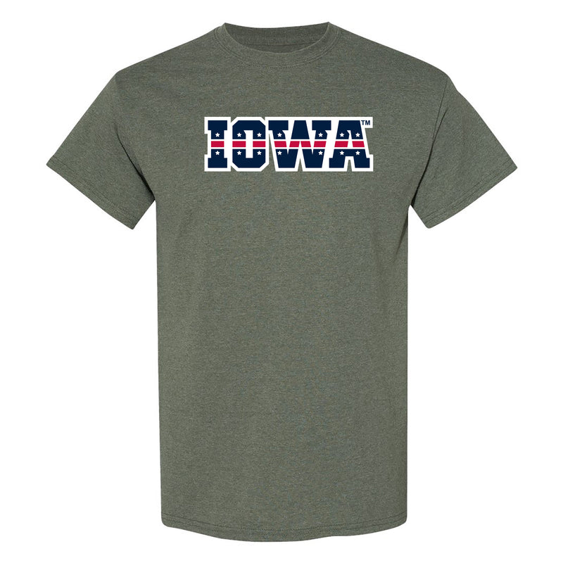 Iowa Hawkeyes Patriotic Wordmark T Shirt