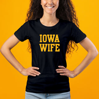 Iowa Hawkeyes Basic Block Wife Women's T Shirt - Black