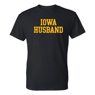 Iowa Hawkeyes Basic Block Husband T Shirt - Black