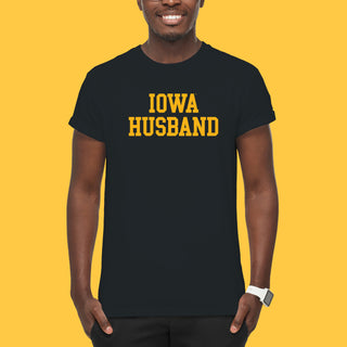 Iowa Hawkeyes Basic Block Husband T Shirt - Black