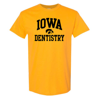 University of Iowa Hawkeyes Arch Logo Dentistry Short Sleeve T Shirt - Gold