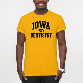 University of Iowa Hawkeyes Arch Logo Dentistry Short Sleeve T Shirt - Gold