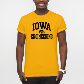 University of Iowa Hawkeyes Arch Logo Engineering Short Sleeve T Shirt - Gold