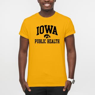 University of Iowa Hawkeyes Arch Logo Public Health Short Sleeve T Shirt - Gold