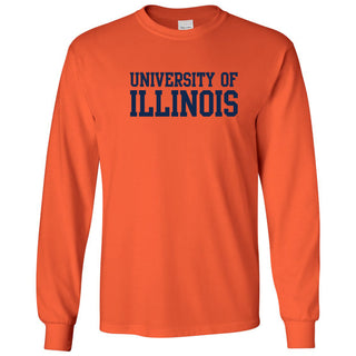 University of Illinois Fighting Illini Basic Block Cotton Long Sleeve T-Shirt - Orange