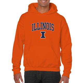 University of Illinois Fighting Illini Arch Logo Cotton Hoodie - Orange