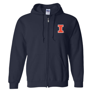 University of Illinois Fighting Illini Primary Logo Full Zip Hoodie - Navy