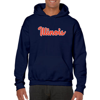 University of Illinois Fighting Illini Basic Script Cotton Hoodie - Navy