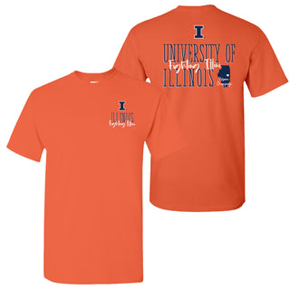 Illinois Tall Type Tag T-Shirt - Orange