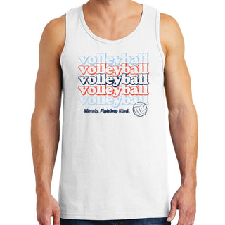 Illinois Fighting Illini Volleyball Repeat Tank Top - White