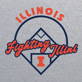 Illinois Fighting Illini Baseball Field T Shirt - Sport Grey