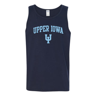 Upper Iowa University Peacocks Arch Logo Heavy Cotton Tank Top - Navy