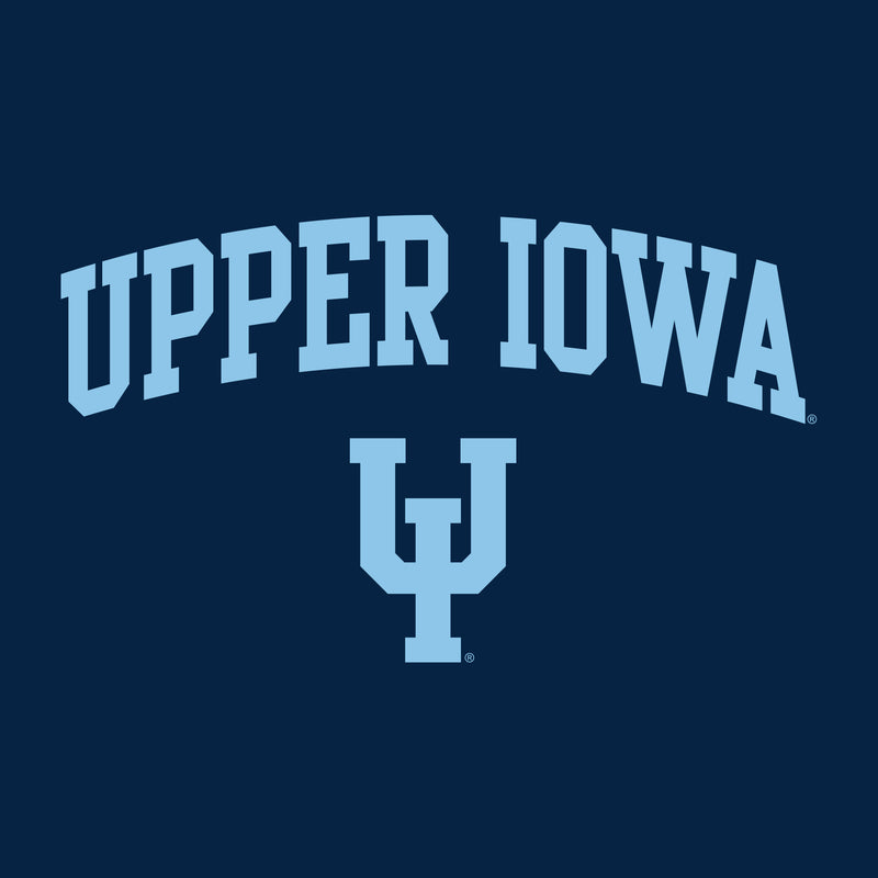 Upper Iowa University Peacocks Arch Logo Heavy Blend Hoodie - Navy