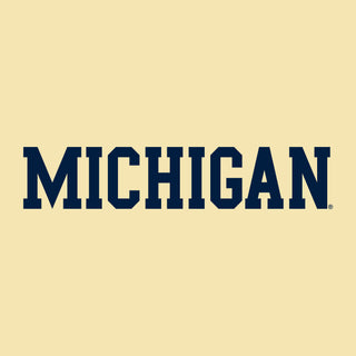 University of Michigan Wolverine's Basic Block Womens Racerback Tank - Banana Cream