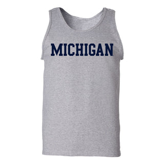 Michigan Wolverines Basic Block Tank Top - Sport Grey