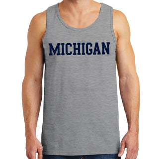 Michigan Wolverines Basic Block Tank Top - Sport Grey