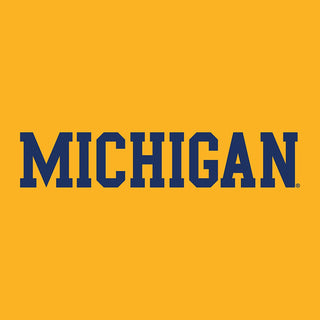 Michigan Wolverines Basic Block Crewneck Sweatshirt - Gold