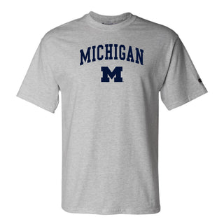 Michigan Arch Logo Champion SS T-Shirt - Light Steel