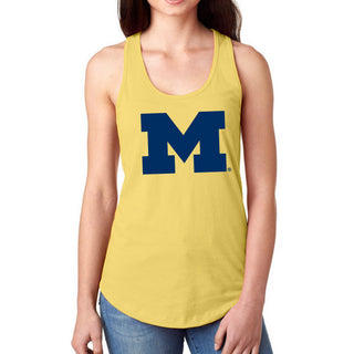 University of Michigan Wolverine's Primary Logo Womens Racerback Tank - Banana Cream