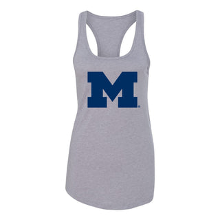 University of Michigan Wolverine's Primary Logo Womens Racerback Tank - Heather Grey