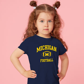 Michigan Classic Football Arch Toddler Tee - Navy