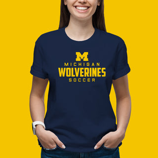 Michigan Wolverines Mascot Wordmark Soccer T Shirt - Navy