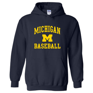 University of Michigan Wolverines Arch Logo Baseball Hoodie - Navy