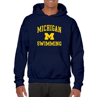 University of Michigan Wolverines Arch Logo Swimming Hoodie - Navy