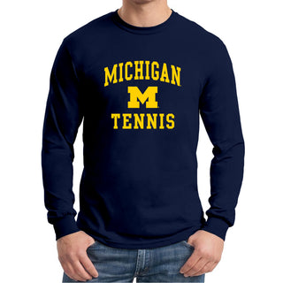 University of Michigan Wolverines Arch Logo Tennis Long Sleeve - Navy