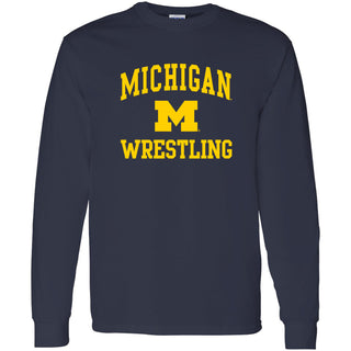 University of Michigan Wolverines Arch Logo Wrestling Long Sleeve - Navy