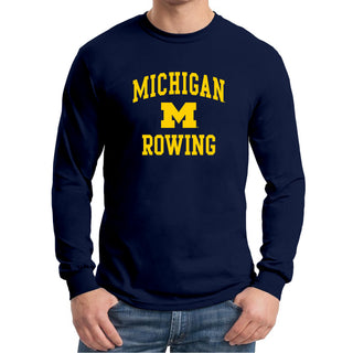 University of Michigan Wolverines Arch Logo Rowing Long Sleeve - Navy