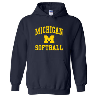 University of Michigan Wolverines Arch Logo Softball Hoodie - Navy