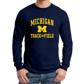 University of Michigan Wolverines Arch Logo Track & Field Long Sleeve - Navy