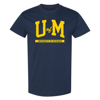 University of Michigan Wolverines Initial Arch T-Shirt - Navy