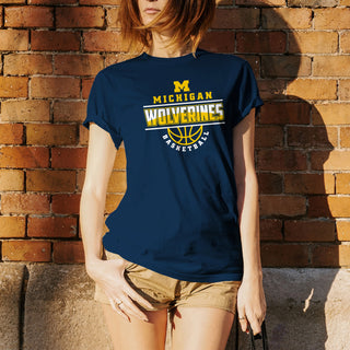 Michigan Basketball Peak Basic Cotton Short Sleeve T Shirt - Navy