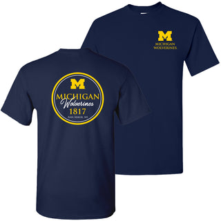 Classic Circle University of Michigan Classic Circle Basic Cotton Short Sleeve T Shirt - Navy