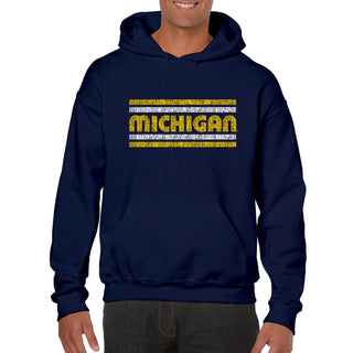 Michigan Wolverines Retro Underline Hoodie - Navy