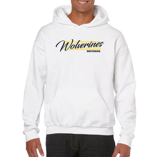 University of Michigan Wolverines Screen Play Heavy Blend Hoodie - White