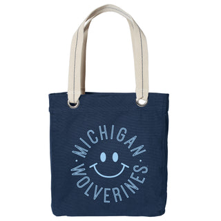 Michigan Monotone Smile Allie Tote - Navy