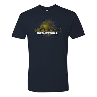 University of Michigan Wolverines Basketball Rezzed - Premium Cotton Tee - Midnight Navy