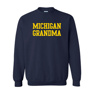 Michigan Basic Block Grandma Crewneck - Navy