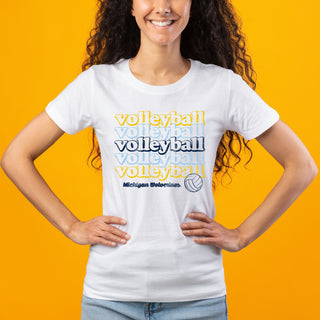 Michigan Wolverines Volleyball Repeat Womens T Shirt - White